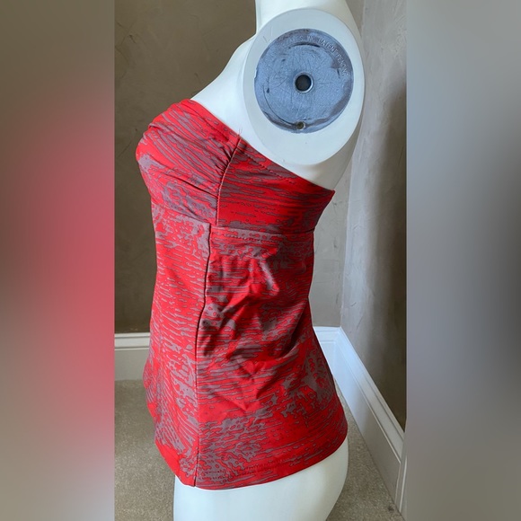 Massimo Womens Tankini Swimwear Strapless Tiger Striped Brown Red Size S - Picture 2 of 13